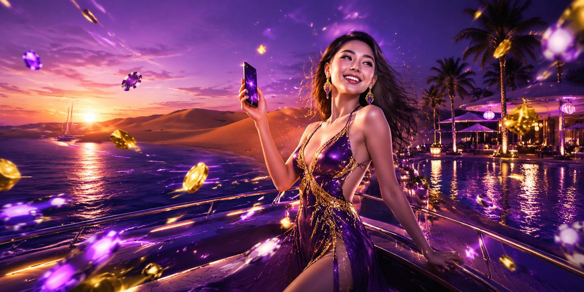 Người dùng trải nghiệm casino mobile tại Mũi Né với giao diện neon sáng động